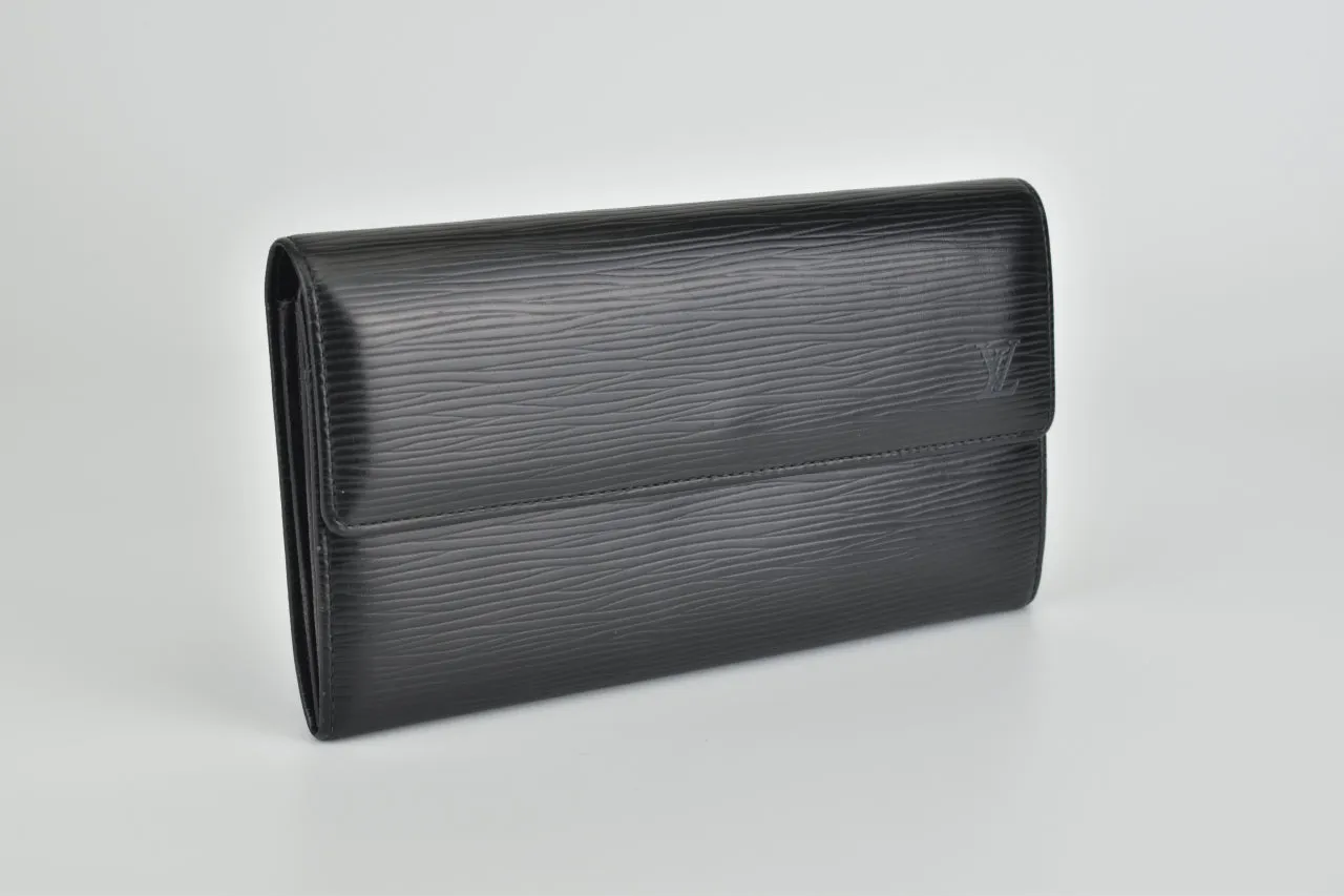 Vintage Black Epi Leather Long Wallet