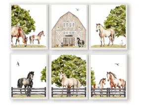 Watercolour Horse Prints - Set of 6