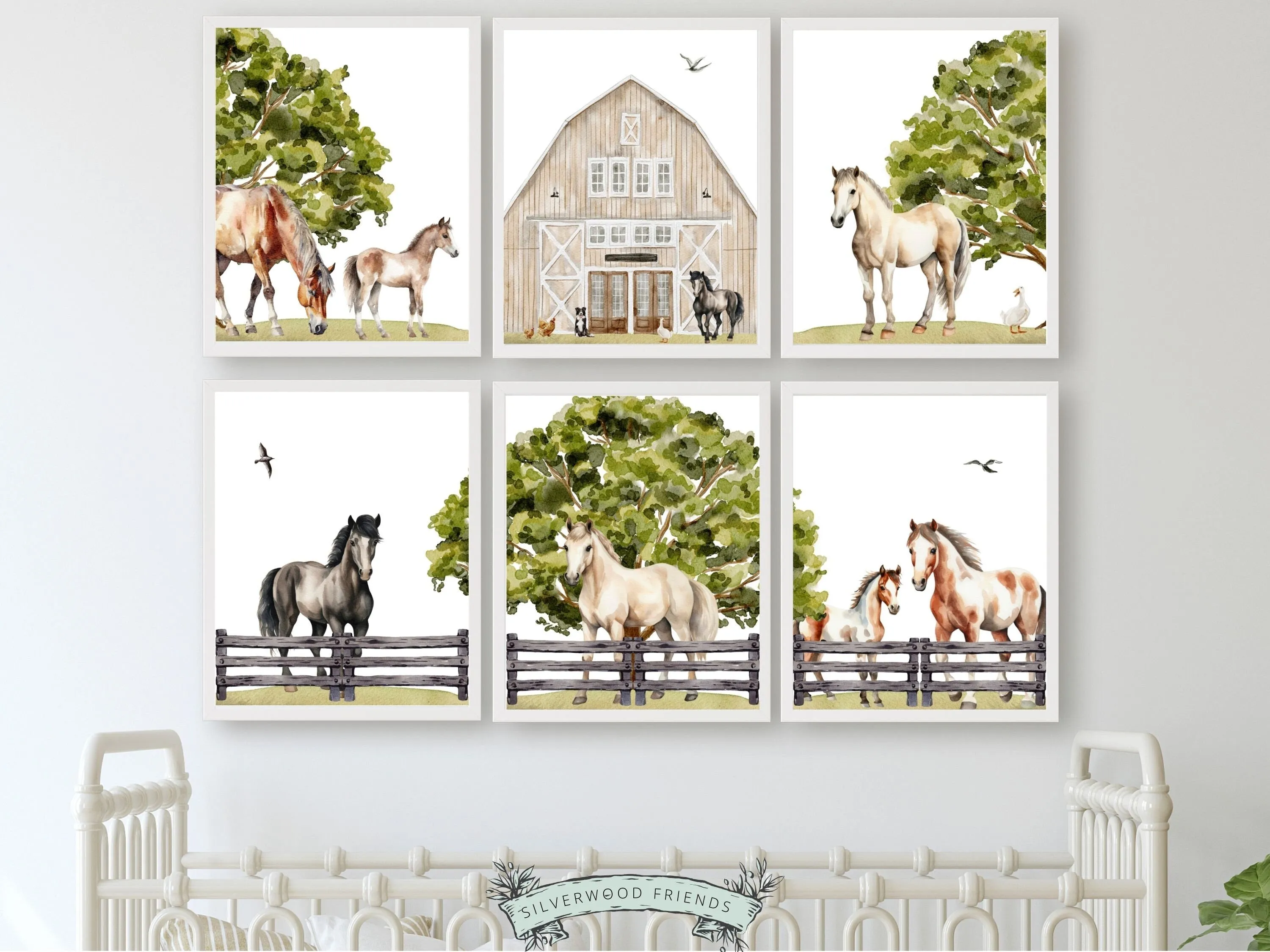 Watercolour Horse Prints - Set of 6