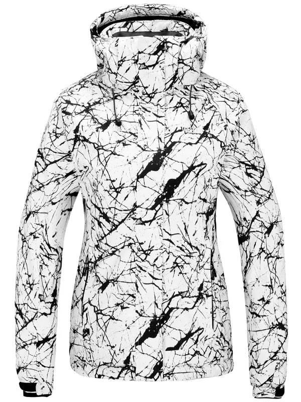 Women's Waterproof Ski Jacket Colorful Printed Winter Parka Fully Taped Seams Atna Printed