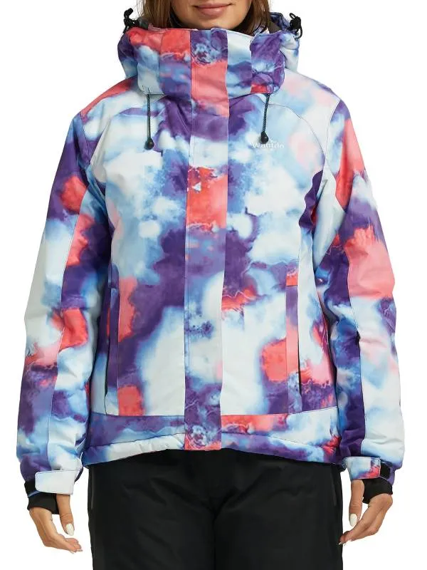 Women's Waterproof Ski Jacket Colorful Printed Winter Parka Fully Taped Seams Atna Printed