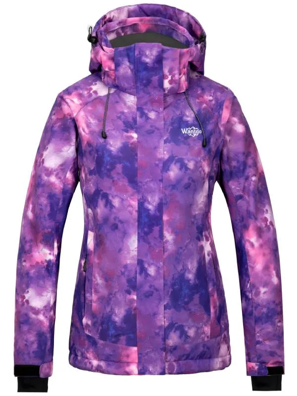 Women's Waterproof Ski Jacket Colorful Printed Winter Parka Fully Taped Seams Atna Printed