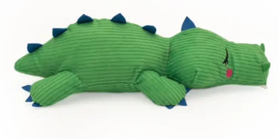 Zippy Paws Snoozies with Shhhqueaker - Alligator Dog Toy