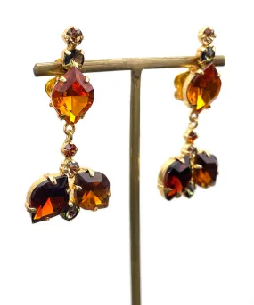 【ドイツ買付】ヴィンテージ SEIBOTH トパーズ ビジュー イヤリング/Vintage SEIBOTH Topaz Bijou Clip On Earrings