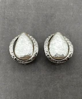 【フランス輸入】ヴィンテージ SPHINX ティアドロップ パール イヤリング/Vintage SPHINX Teardrop Pearl Clip On Earrings